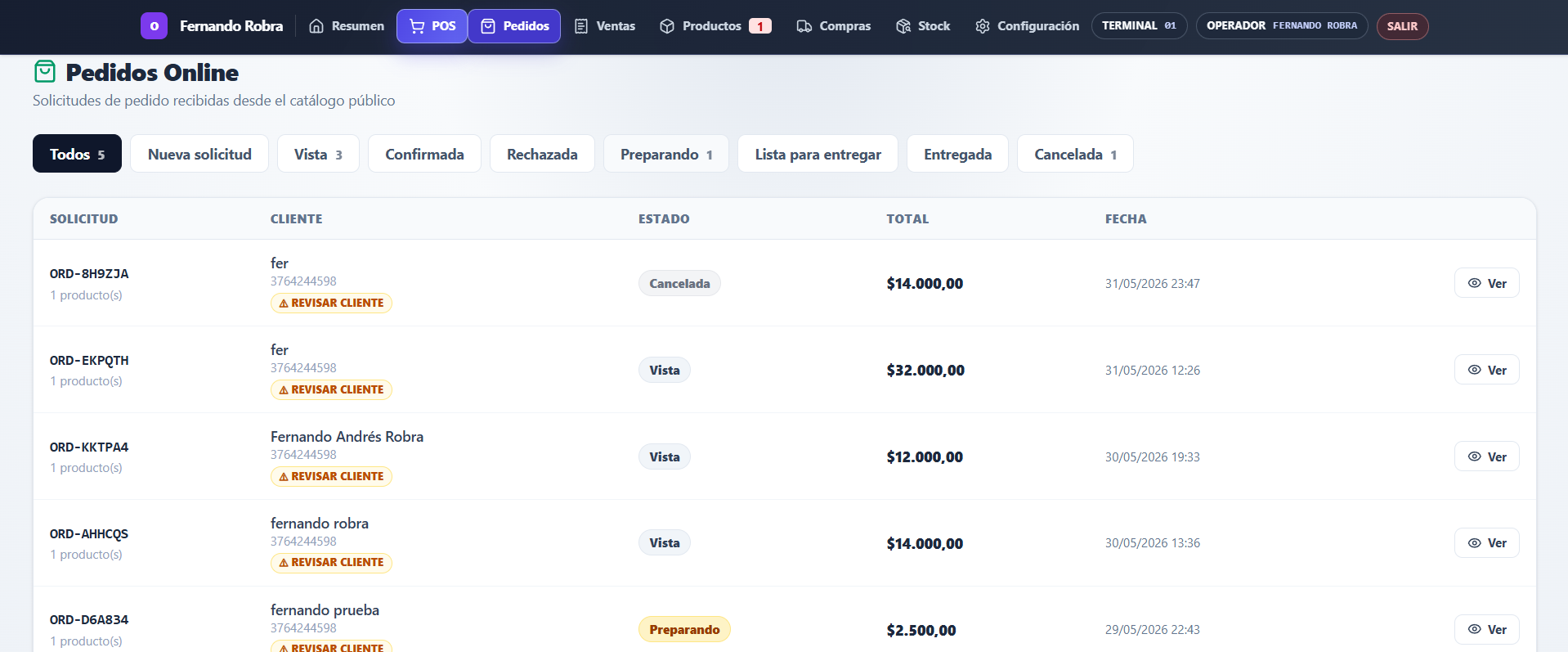 Pedidos Online